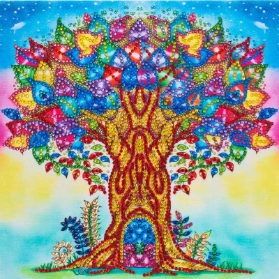 

Colorful Tree Pattern Partial 5D DIY Diamond Painting By Number Kits For Home Wall Decor Kid Adult Practice Manual