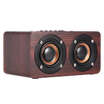 

NEW W4 Wireless Bluetooth Speaker Wooden Stereo Speaker Box Mini Music Player with Two Speakers Bluetooth TF Card Slot Hands-free