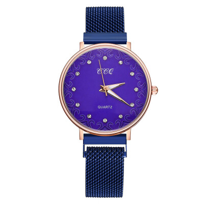 

Simple Women Watches Dot Rhinestone Dial Ladies Quartz Wristwatch Magnetic Buckle Belt Strap Clock Gift Dress Relogio Feminino5