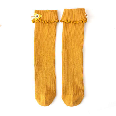 

Kids Girl Knee High Socks Cute Star Soft Cotton Toddlers Solid Color Socks