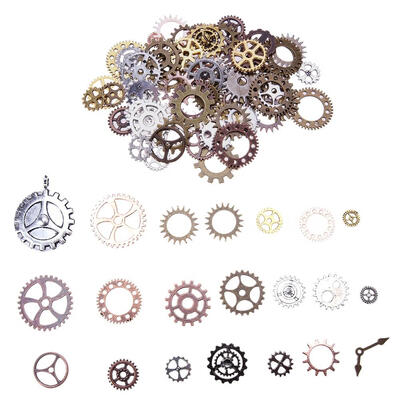 

100pcs Antique Vintage Gears Pendant Steampunk Charms Jewelry Necklace