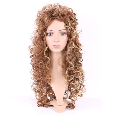 

Long Curly Synthetic Wig with Bangs Hair Wigs Heat Resistant Full Wig Full Head for Women