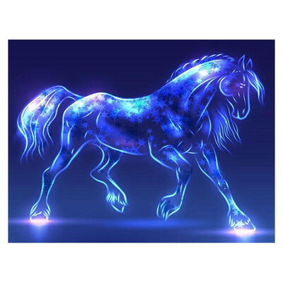 

5D DIY Full Drill Diamond Painting Lighting Horse Cross Stitch Embroidery