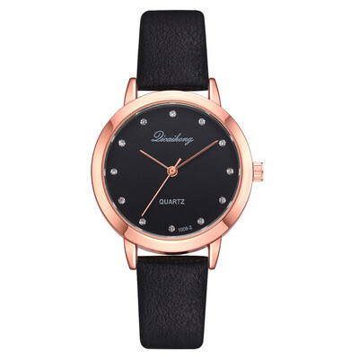 

New watch Korean version with rhinestone noble casual womens fashion watch fashion solid color student wrist watch