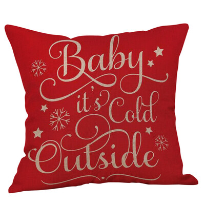 

〖Follure〗Happy Christmas Pillow Cases Linen Sofa Cushion Cover Home Decor Pillow Case