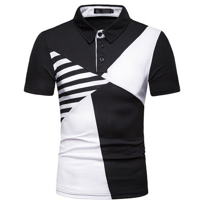 

Luxury Men Slim Fit Shirt Short Sleeve Stylish Formal Casual T-shirt Tops New