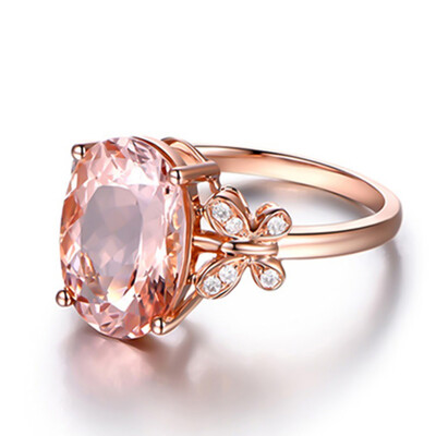 

Women Fashion 925 Sterling Silver Natural Topaz Ring Butterfly Diamond Ring Wedding Party Jewelry