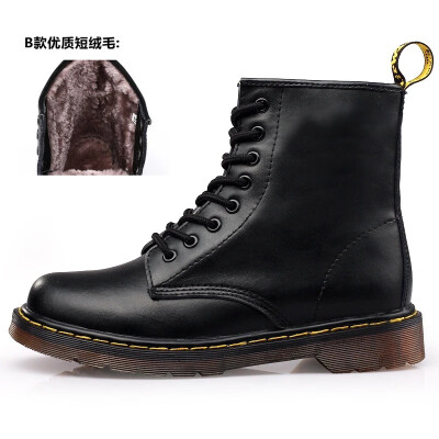 

Leather couple Martin boots England retro style high help tooling shoes leather round head men&women leather boots