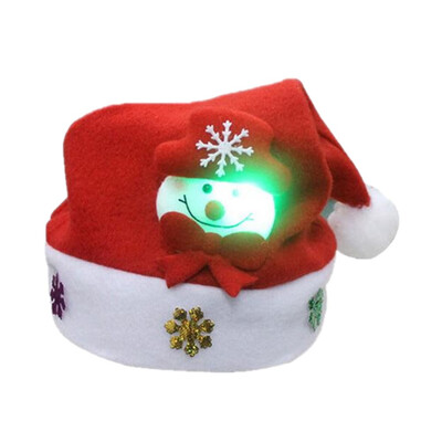 

Christmas Hat for Children&Adults Non-Woven Pleuche Snowman Hats with Light
