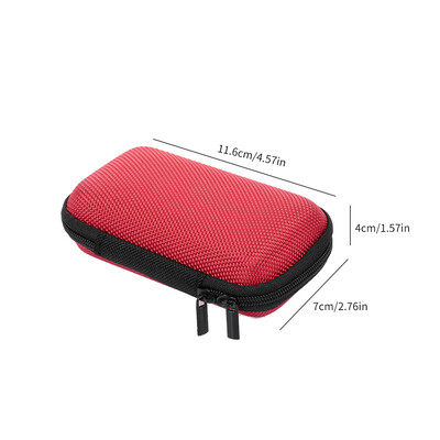 

Carrying Case with Mesh Bag Waterproof Shockproof Storage Bag Hold USB CablePower AdpaterU DiskEarphone Red