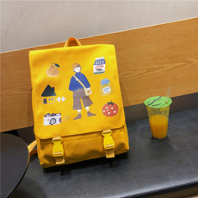 

Ins wind bag female college students Korean high school girl Japanese canvas junior high school backpack backpack backpack