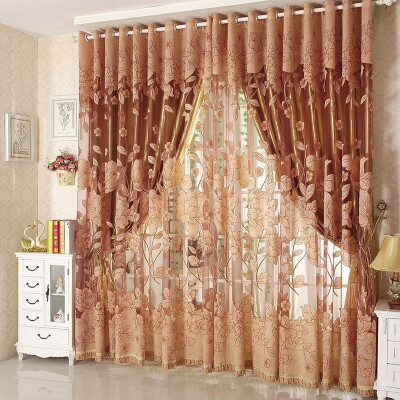 

Tulle for Windows Curtain Jacquard Embroidered Volie Sheer Blackout Curtains for Living Room Bedroom Blinds Panel