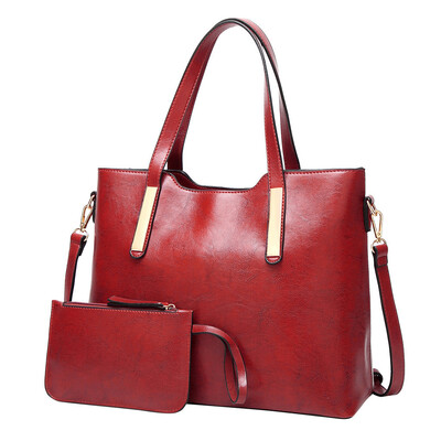 

Tailored 2Pcs Womens Ladies Pattern Pure Color Fashion HandbagWallets