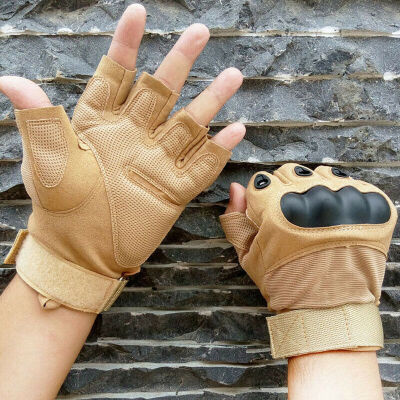 

Military Tactical Army Outdoor Motorcycle Hunt Hard Knuckle Half Finger Gloves