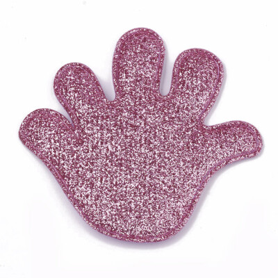 

Glitter PU Patches with Non Woven Fabric Back&Sponge Inside Palm Violet 67x71x35mm