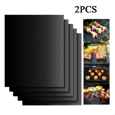 

2PCS Non-Stick BBQ Magic Grill Mat Perfect For Baking On Gas Heat Resistant