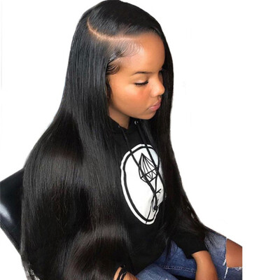 

BOWIN 13x6 Lace Front Human Hair Wigs Peruvian Straight Lace Wigs Pre-plucked Hairline with Baby Hair