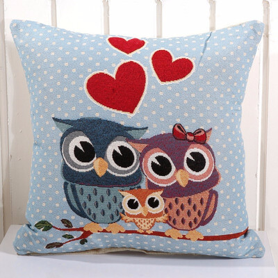 

bveteeOwl Cotton Cushion Covers Sofa Cushion Cases Cotton Linen Cushion Decorative Pillows Pillow Cover CoussinNo Inner