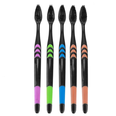 

Soft Bamboo Charcoal Black Toothbrush Adult Anti-Skid Care Tooth Brush