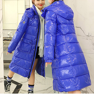 

Tailored Fashion Women Winter Warm Hooded Cotton Winter Jacket Solid Long-Sleeved Coat
