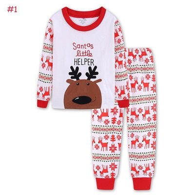 

Christmas Newborn Kids Xmas Elk Santa Claus Nightwear Pajamas Set Sleepwear