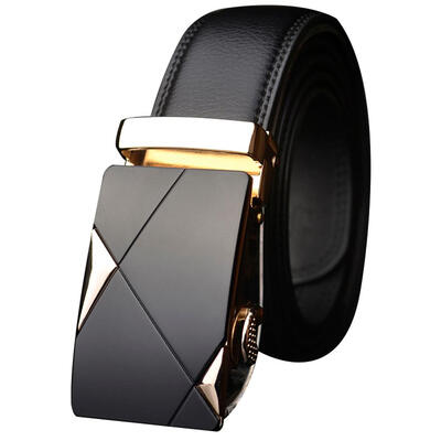 

Genuine Leather Mens Automatic Buckle Belts Fashion Waist Strap