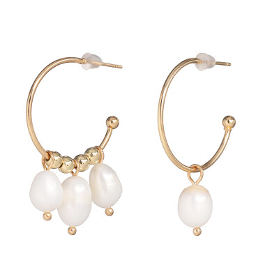 

ZA 2019 Earrings for Women Lady Big pearl stones Beads hoop Earrings Party Jewelry Wholesale Gifts