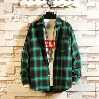 

Toponeto Mens Casual Fashion Plaid Printing Loose Hoodie Removable Long Sleeve Shirt Top