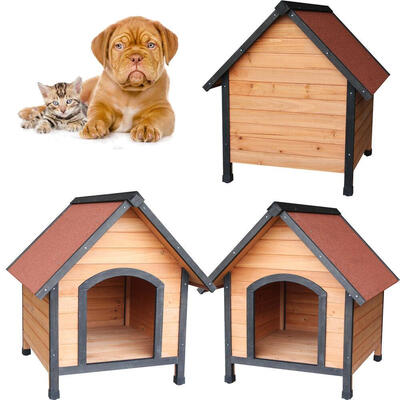 

Ktaxon A-Frame Dog House Wooden Pet Outdoor Shelter Waterproof Home Orange