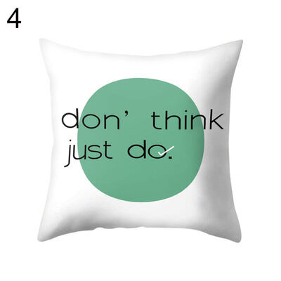 

English Letter Square Throw Pillow Case Cushion Cover Sofa Bed Home Office Decor