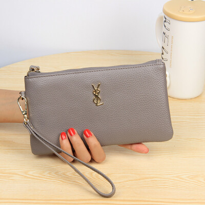 

2019 new first layer cowhide wallet female long zipper ultra-thin leather wallet Korean version of the wallet women