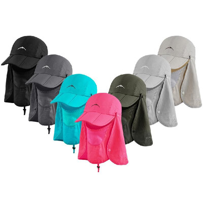 

Outdoor Sun Shield Hat UPF 50 Sun Cap Removable Neck Face Flap for Camping Gardening Cycling Hiking