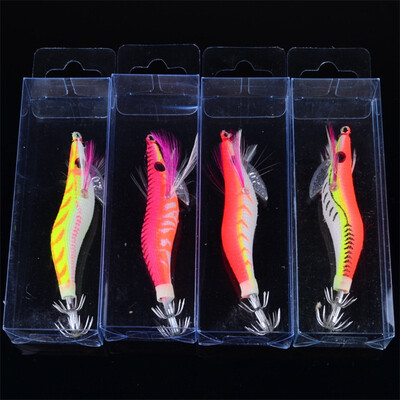 

VISSEN 4pcsset 12g Fishing Lures Artificial Wood Shrimp Bait Electronic Shrimp Squid Needle Lures Fly Fishing