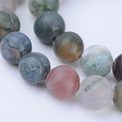 

Natural Indian Agate Beads Strands Frosted Round 885mm Hole 1mm about 47pcsstrand 155