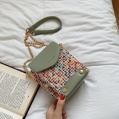 

Womens bag 2019 new wild fashion chain bag summer small fresh mobile phone bag ins woolen ocean Messenger bag