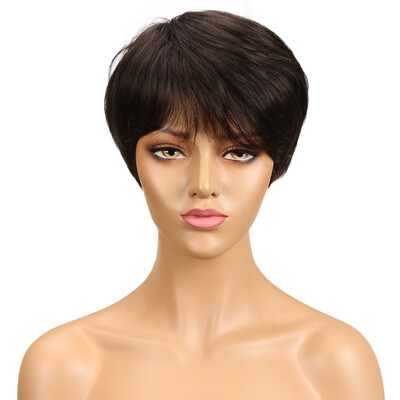 

Noble Peruvian Straight Human Hair Wigs Remy Non Lace Front Human Hair Wigs With Bangs Perruque Cheveux Humain
