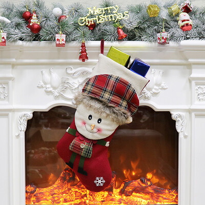 

Toponeto Candy Bag Christmas Gifts Tree Ornament Stocking Santa Claus Snowman Sock Decor
