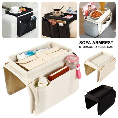 

Couch Sofa Armrest Organiser with Cup Holder Tray Chair TV Remote Holder Bedside Storage Pocket Bag