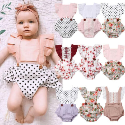 

AU Summer Newborn Baby Girl Ruffle Backless Romper Jumpsuit Outfit Clothes 0-24M