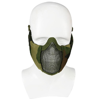 

Foldable Half Face Mask Protective Steel Mesh Mask Ear Protection Paintball Gaming Hunting Training CS Gaming Metal Face Mask Cosp