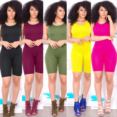 

Sexy Women Casual Sleeveless Bodycon Romper Jumpsuit Club Bodysuit Short Pants