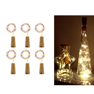 

〖Follure〗6Pcs Cork Shaped LED Night Starry Light Wine Bottle Lamp For Party Decor MR