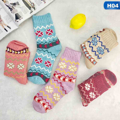 

5 PairsPack Autumn Winter Women Fashion Thicken Warm Rabbit hair Socks National style Socks