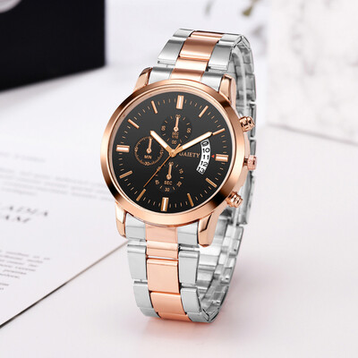 

Gobestart New Luxury Men Fashion Stainless Steel Calendar Multi Needle Sports Quartz Watch