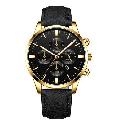 

Gobestart Men Military Sports Watch Luxury Analog Sport Leather Quartz Mens Watches