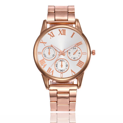 

Alloy stainless steel belt mens watch Roman graduation stone