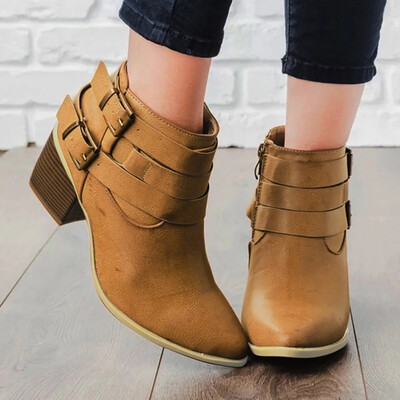 

Rose Womens Ladies Vintage Ankle Rome Pointed Toe Casual Single Shoes Short Boots