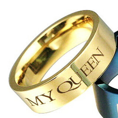 

316L stainless steel"MY QUEEN"&"MY KING" Couple rings 5 Colors