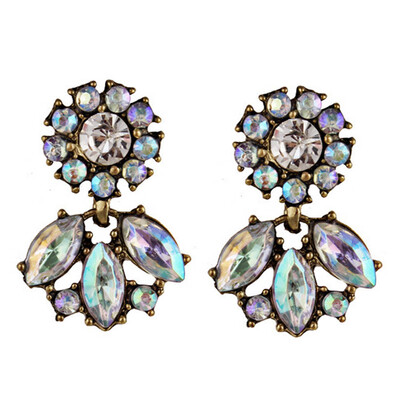 

Retro Women Ladies Earrings Sun Flower Diamond Crystal Earrings Jewelry Gifts