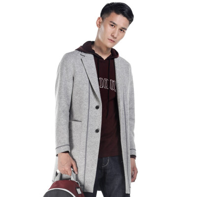 

BEI NA CHUAN Coat mens long section trend Hong Kong style solid color youth coat jacket 9940